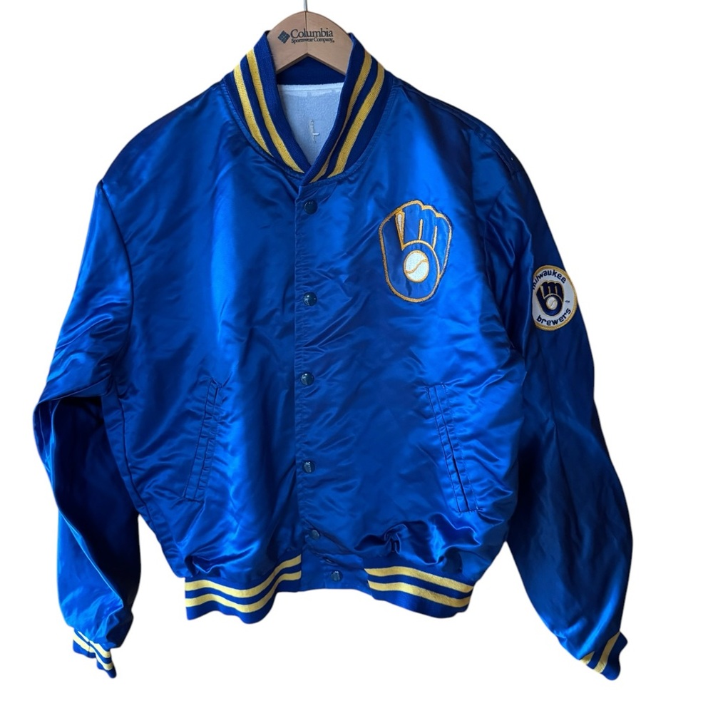 1980s Milwaukee Brewers Lightweight Snap Satin Bomber Jacket
